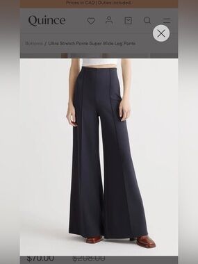 Quince Ultra-Stretch Ponte Super Wide Leg Pant